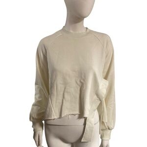 Evidnt Women's Cream Avant Garde  Crew   Sweater